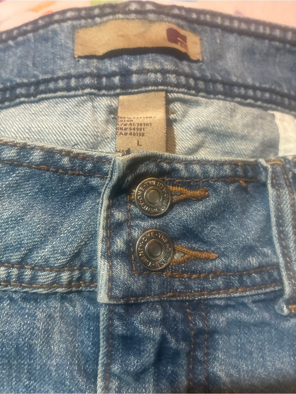 VTG Y2K Twentyone Forever 21 Low Rise Denim Mini Skirt Size L - Picture 8 of 9
